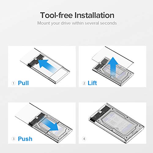 image for USB C Hard Drive Enclosure,QGeeM USB 3.1 Gen 2 Type C to SATA External