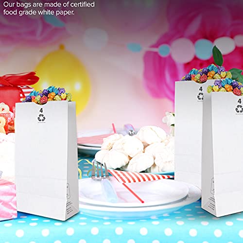 Stock Your Home 4 Lb White Paper Bags (250 Count) Eco Friendly White