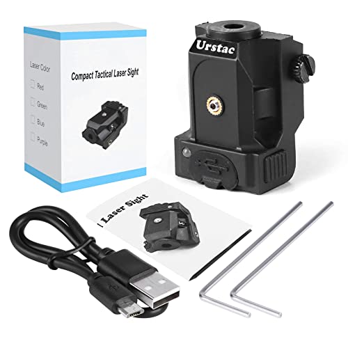Urstac Blue Laser Sight for Pistol,Tactical Laser Gun Sight Used for 21MM Standard Picatinny Rail,USB Rechargeable Blue Dot Laser Sight for Handguns,Rifles,Outdoor Hunting Defense Training