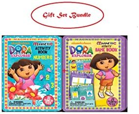 Dora the Explorer Number and Game Magnetic Tin Gift Set Bundle