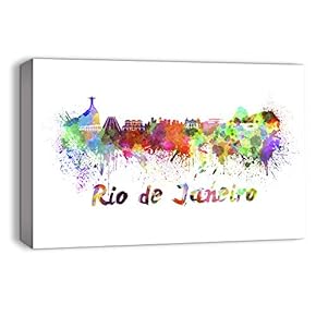 Canvas Wall Art Watercolor Abstract Ink Splash Painting Artwork for Home Prints Framed - 12x18 inches