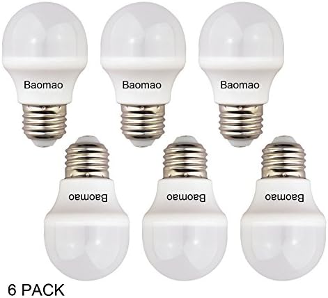 Baomao LED Bulbs Lamp Lighting 25 Watt Incandescent Equivalent High Bright E 26 Base 3 Watt Day White Lighting, LED Globe Light Bulbs Indoor 300 Lumens, (Pack of 6)