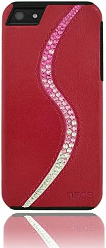 DEOS Genuine Leather Ombre "S" Case W/ Swarovski Elements For iPhone SE / 5S / 5 Pink - Retail Packaging