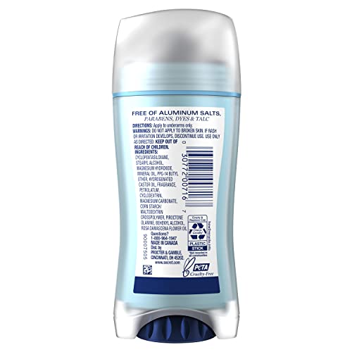 SECRET ALUMINUM FREE DEODORANT FOR WOMEN, 48HR ODOR PROTECTION, FREE OF PARABENS DYES TALC & BAKING SODA, PH BALANCING MINERALS, DRY SOLID, ROSE SCENT, 2.4 OZ (PACK OF 3)