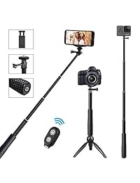Palo selfie Bluetooth, monopié extensible Hcomine   Trípode con mando a distancia inalámbrico para iPhone X 8 Plus 8 7 Plus 7, cámaras Samsung Galaxy S9 Plus Note 8 y GoPro, cámaras SLR