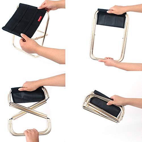 Mini Portable Folding Stool,Folding Camping Stool,600D Oxford Cloth with Carry Bag, Outdoor Folding Chair Slacker Chair for BBQ,Camping,Fishing,Travel,Hiking,Garden,Beach