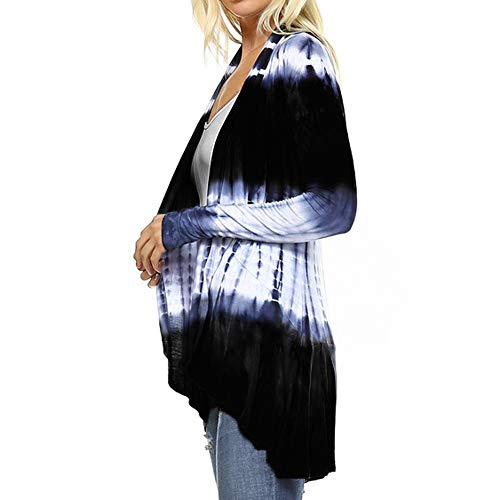 ZOMUSA Womens Boho Irregular Long Sleeve Wrap Kimono Cardigans Casual Coverup Coat Tops Outwear (XXXXXL, Navy )