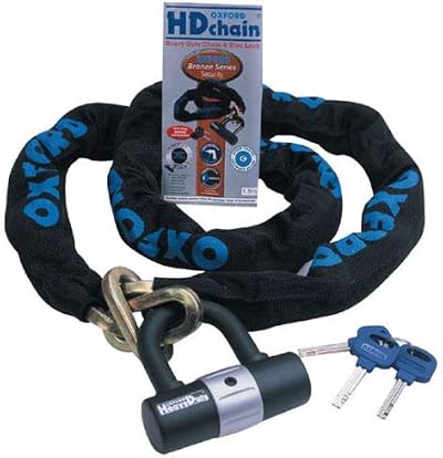 Oxford Chain Lock HD 2.0m 9.5mm Hardened Chain 14mm Shackle Disk Lock