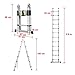 Finether 12.5 FT Aluminum Telescopic Extension Ladder, Portable Heavy Duty Multi-Purpose Aluminum Folding Telescoping Ladder,330 Pound Capacity