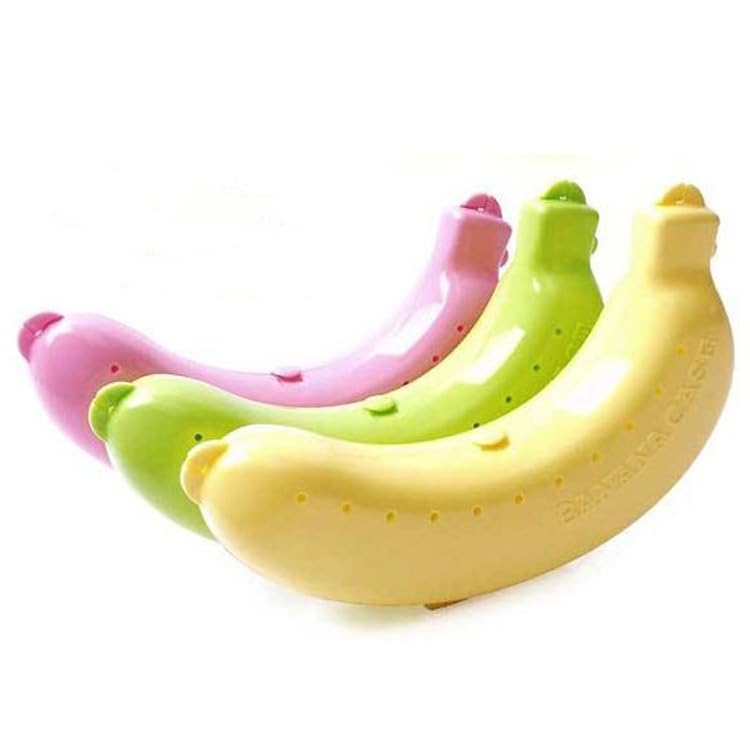 Hrlace Set of 3 Banana Box Banana Storage Box Plastic Banana Housing Portable Banana Box Banana Protection with Secure Closure Against Crushing for Picnics, Camping, Keeps Fresh Pink