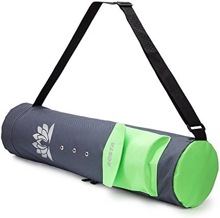KOSTA Yoga Mat Carrier Bag for Men and Women - Yoga Bag Holder Stylish and Convenient for Any Size Mat Grey and Green