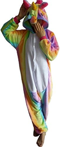 Magical Adult Unicorn Onesie Pajamas for Christmas Costume and Sleepwear (S, Rainbow)