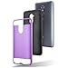 ZTE Max Duo LTE Case, 2-Piece Style Hybrid Shockproof Hard Case Cover + Circle(TM) Stylus Touch Screen Pen And Screen Protector (Violet Purple)