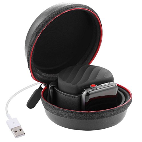 TEXSCOPE Compatible Apple Watch Portable Charging Stand,Travel Charger Cases with Waterproof EVA Holder Inside for Apple Watch Series 3/Series 2/Series 1/Nike+/42mm/38mm