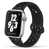 YC YANCH Greatou Compatible for Apple Watch Band 38mm 40mm,Soft Silicone Sport Band Replacement Wrist Strap Compatible for iWatch Apple Watch Series 5/4/3/2/1,Nike+,Sport,Edition,S/M,Anthracite/Black