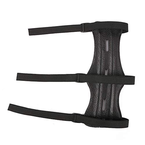 image for Huntingdoor Archery 3 Strap Leather Archery Arm Guard Bracers Finger T