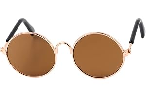Cat Glasses Vintage Eye-wear Trend for Little Dog Cat Pet Supplies Photos Props Reflection Glasses(Brown)