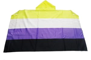 AZ FLAG - Non-Binary Pride Body Flag - 150x90 Cm - nonbinary pride Cap Flag - 100% Polyester with Inegrated Sleeves and Hood 