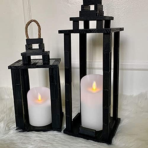 5plots 4" 6" 8" Pure White Wax Flameless Candles Flickering LED