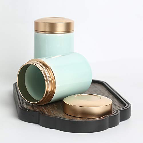 Tea Tins Canister set with Airtight Lids Home Kitchen Canisters for Tea Coffee Sugar Storage Loose Leaf Tea Tin Containers storage (Blue 4, 2PC/5OZ) - Thumbnail 6