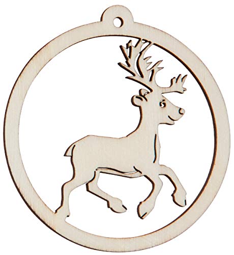 Hofmeister Holzwaren wooden cutouts (Deer, trotting, round framed)