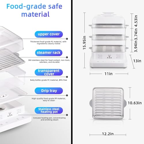 Electric Three-tier Steamer Made From Commercial-grade Stainless Steel a Large-capacity Breakfast Machine With a Timer Function Suitable for Home Use Restaurants and Banquets