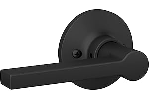 SONGZHIHAO Lock Scout Straight Lever with Round Trim Dummy Door Handle, Matte Black Finish