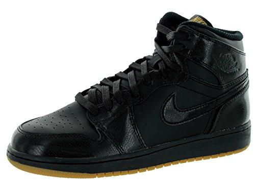 Nike Kids Air Jordan 1 Retro High OG Bg Black/Black Gum Light Brown Basketball Shoe 5.5 Kids US