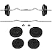 Best Choice Products 55lb 1in EZ Curl Bar Barbell Weight Set w/ 2 Lock Clamp Collars, 4 Plates - Silver/Black
