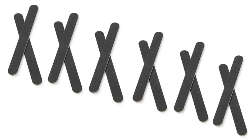 Manicare 12 Professional Nail Files, Black Emery Boards, Natural and Artificial Nails, Double Sided Medium Grit, for at Home DIY Salon Professional Manicure Or Pedicure, Shapes and Styles Nails