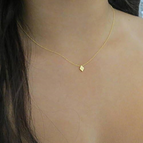 SHIPS NEXT DAY Tiny Necklace Personalized Cute Diamond Charm Necklace for Women Gift idea for Girls Silver Necklace for Women Customizable Gift idea for Her Small Necklace