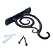 Gray Bunny Outdoor Plant Hanger Hook, 6” Large Victorian Heavy Duty Iron Wall Hooks for Bird Feeders, Lanterns, Wind Chimes, Patio Decor - Black