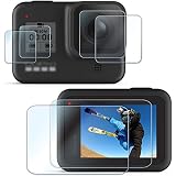 FiTSTILL Screen Protector for Go Pro Hero 8 Black,Ultra Clear 9H Hardness Scratch Resistant Tempered Glass Screen Protector+Tempered Glass Lens Protector+Small Display Film Hero8Accessories Kit