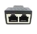 HENGSHENG RJ45 Splitter Adapter 1 to 2 Female Port CAT 5/CAT 6 LAN Ethernet Socket Splitter Connector Adapter