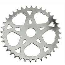 Mexican Style Steel Chainring – 36 Tooth, 1/2" X 1/8" Chain, For 1-Piece Crank Lowrider Bicycles – Chrome