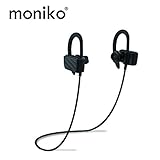 moniko Bluetooth Headphones Bluetooth 4.1 Best Wireless Earphones Sports Stereo Earbuds with Mic IPX4 Waterproof Headsets Noise Canceling Headsets Sweatproof Earbuds for IPhone Android Samsung(Black)