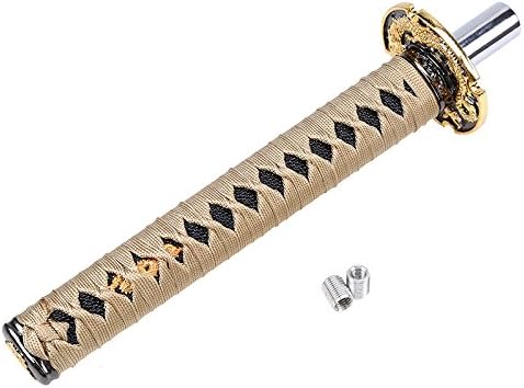 CFUSMOTO Universal Car Gear Knob Aluminum Alloy 300mm Shift Knobs Manual Transmission Cool Samurai Sword Shift Knob Shifter Lever Knob (Gold)