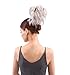 merrylight Grey White Synthetic Hair Extensions Ponytail Bun Updo Hairpieces For Women (Grey White-M3/60)
