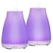 Zookki Essential Oil Diffuser, 2-Pack Aroma Diffuser Cool Mist Humidifier with 8 Color LED Lights Changing, Adjustable Mist Mode and Waterless Auto Shut-off for Home Office Baby …