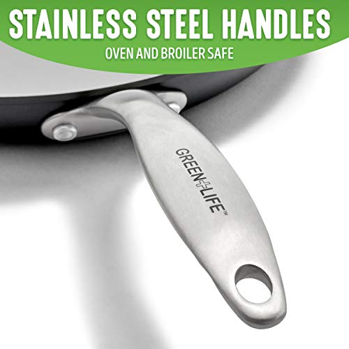 GreenLife Pro Hard Anodized Healthy Ceramic Nonstick, 12 Piece Cookware Pots and Pans Set, PFAS