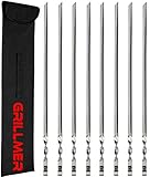 BBQ Skewers 22" Large【Upgraded】Shish Kabob Skewers Stainless Steel Long & V-Shape Reusable Kabob Sticks Barbecue Skewers For Grilling Set of 8 Piece Heavy Duty Wide BBQ Sticks Ideal for Shish Kebab
