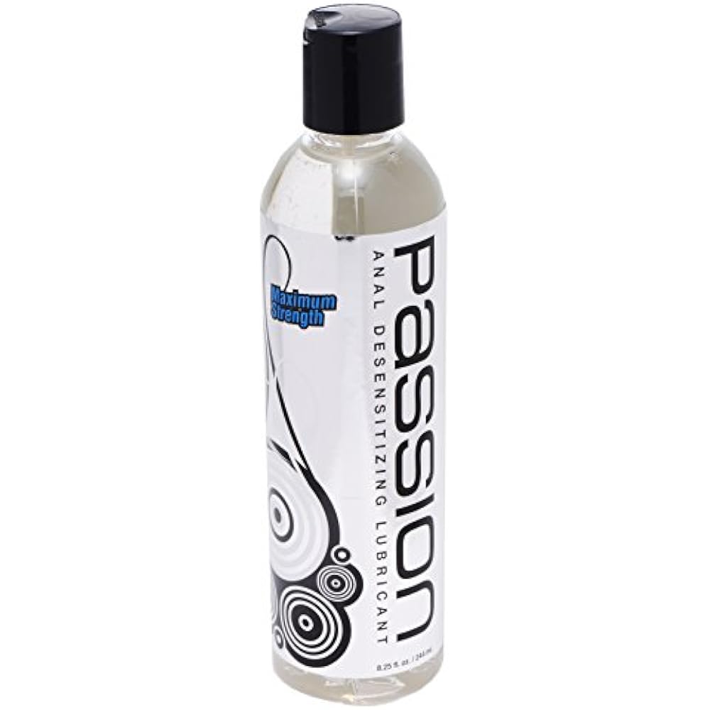 Passion Lubes Lubricants Maximum Strength Anal Desensitizing Lube, 8.25
