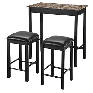 Image of Dorel Living 3-Piece Devyn Faux Marble Pub Dining Set