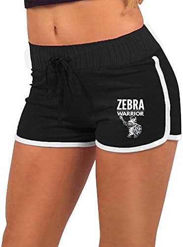 ZEBRA Yoga Running Workout Elastic Shorts, Summer Women's Skinny Legging Athletic Sport Shorts Elastic Waist