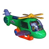 Toy Helicopter Action Figure with Bump and Go Action Flashing Lights and Musical Sound - Fun Packed Helicopter Play Set with Rotating Rotor and Cartoon Figures