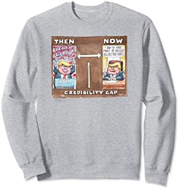 Unisex Matt Wuerker: Trump's Credibility Gap Sweatshirt Large Heather Grey