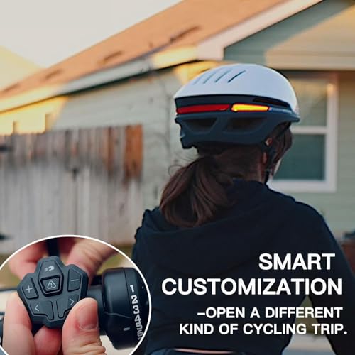 YOOJ® Smart Bike Helmet for Adults, Cycling Helmet for Men and Women with Bluetooth, Built-in Speakers, Auto Brake Blinker, Front and Rear LED Turn Signals Remote Control, USB Rechargeable