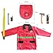 Halloween Firefighter Fireman Costume Fire Chief Dress Up Pretend Role Play Set with Rescue Tools Fire Fighter Toys for Kids(8 Pcs)