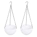 EWONICE 2 Pack Round Chain Basket Hanging Planter, Garden Flower Plant Pots, Plastic Resin Growers Hanging Planter Baskets Decor Pot for Indoor Outdoor Use (White) primary