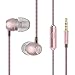 UiiSii HM7 Metal Headphones with Microphone Stereo Earbuds Bass Earphones Headset for Apple iOS and Android Smartphones PC Tablet(Rosy Gold)